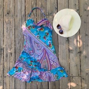 Minelli Floral Paisley Halter Dress
